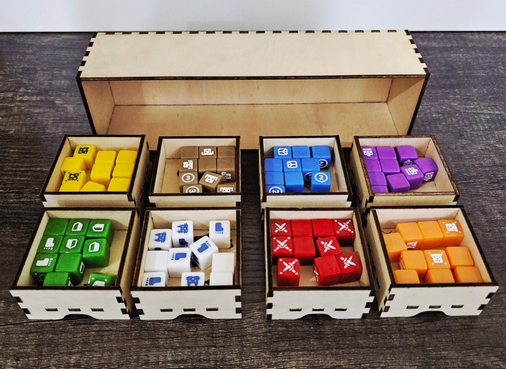 Cubitos Board Game Wooden Organizer Insert - Vertical Storage Compatible
