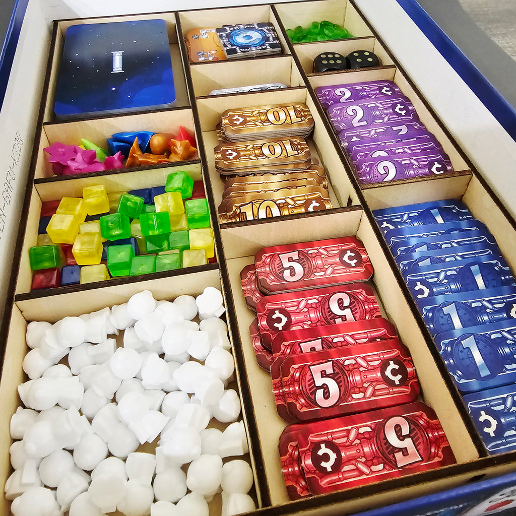 Galaxy Trucker Board Game Wooden Organizer Insert - Vertical Storage Compatible