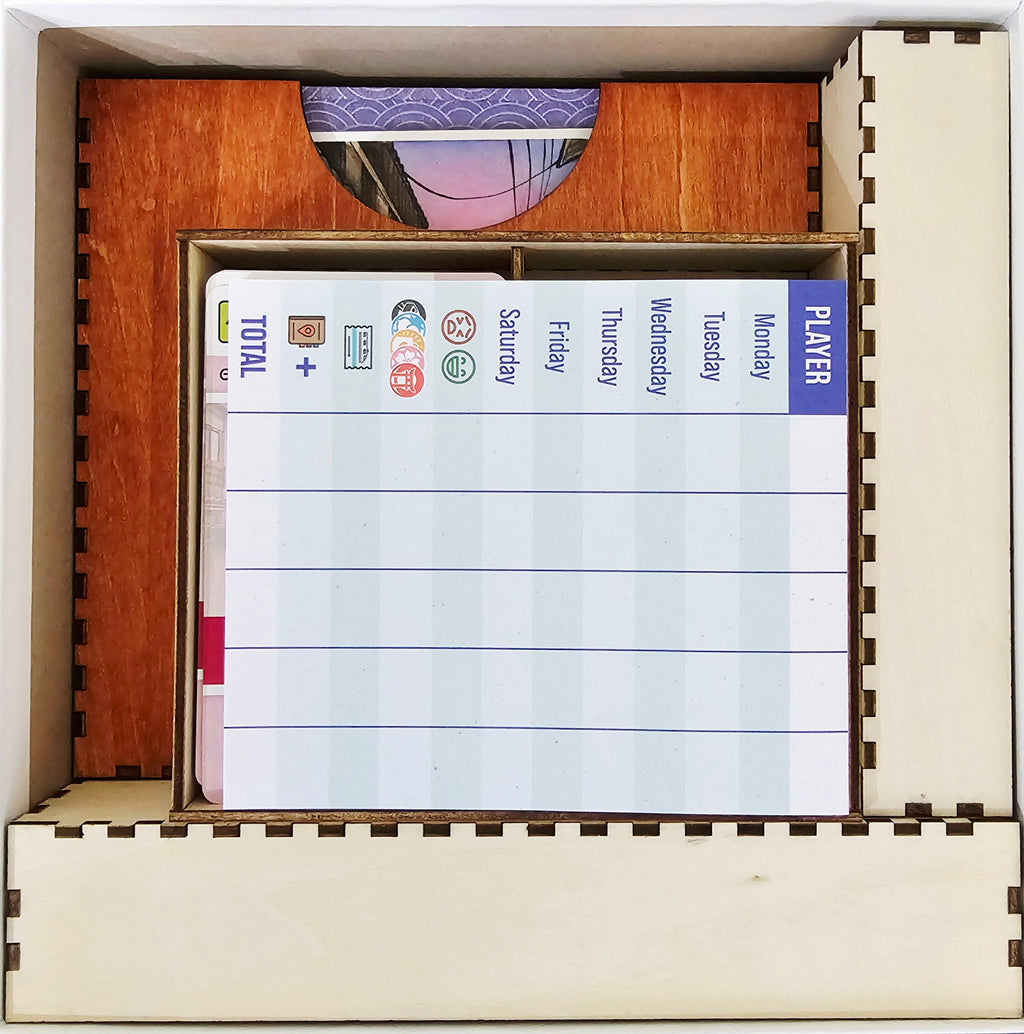 Let's Go To Japan Board Game Wooden Organizer Insert - Vertical Storage Compatible