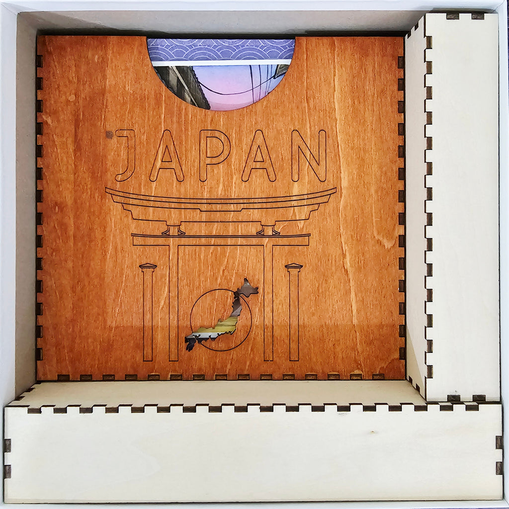 Let's Go To Japan Board Game Wooden Organizer Insert - Vertical Storage Compatible