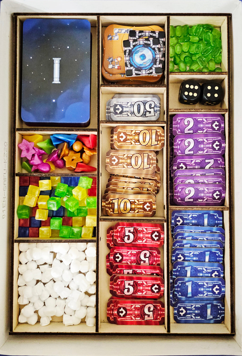 Galaxy Trucker Board Game Wooden Organizer Insert - Vertical Storage Compatible
