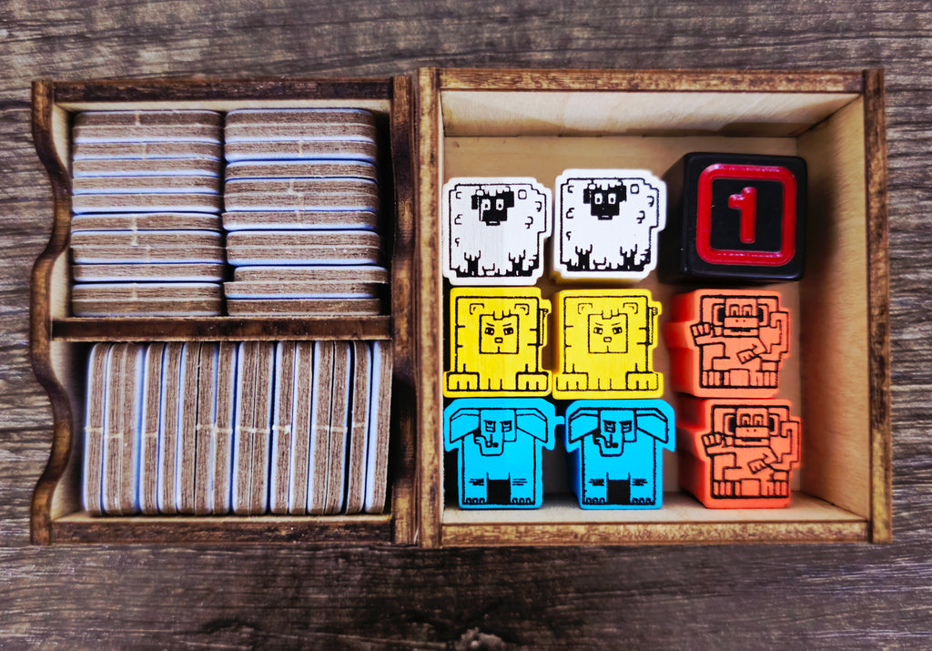 Cubitos Board Game Wooden Organizer Insert - Vertical Storage Compatible